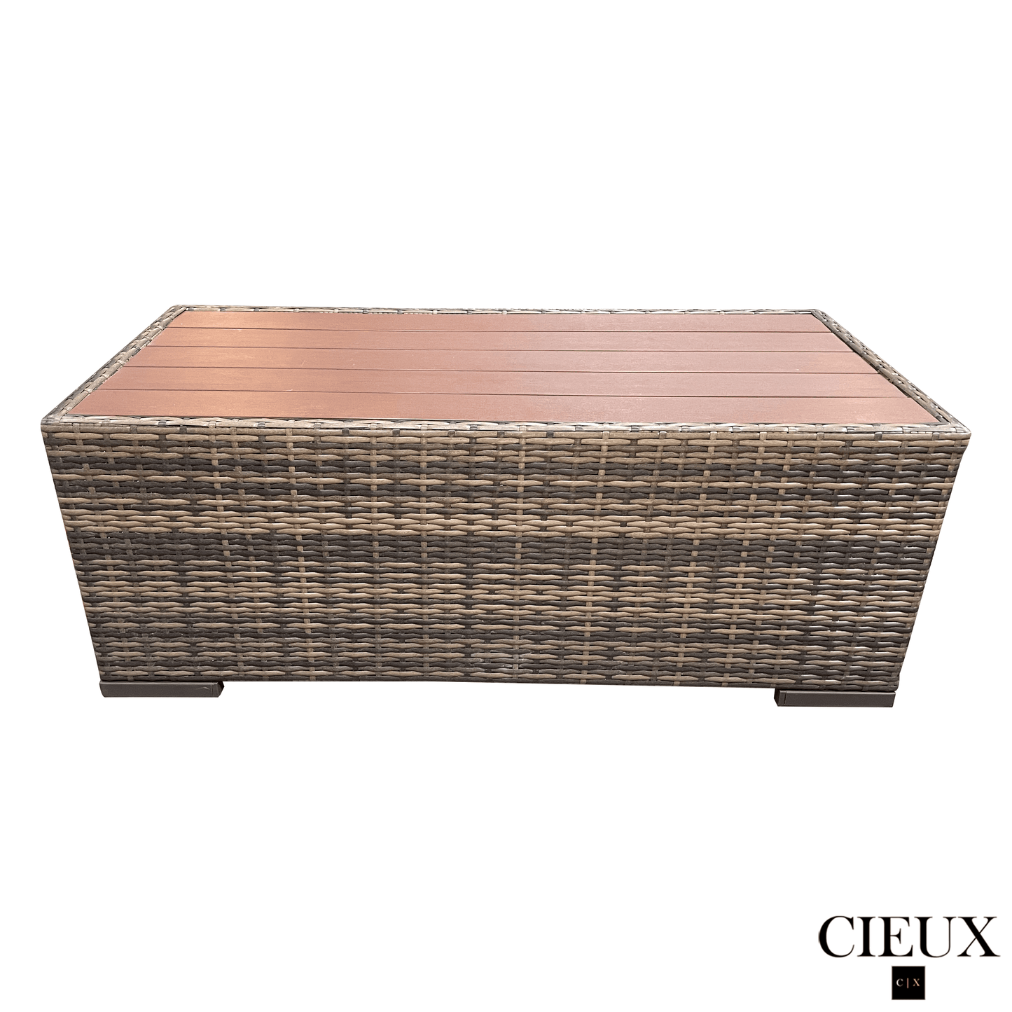 CIEUX Conversation Set Valence Outdoor Patio Wicker Sofa Conversation Set in Brown with Sunbrella Canvas Taupe Cushions