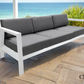 Corsica Outdoor Patio Aluminum Metal Sofa in White with Sunbrella Cushions - Available in 2 Colours