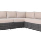 CIEUX Sectional Marseille Outdoor Patio Wicker Rattan Modular L-Shaped Sectional Sofa in Brown