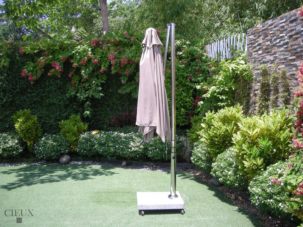Marseille Outdoor Cantilever Umbrella with Marble Base on Castors