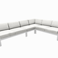 Pending - Cieux Corsica Outdoor Patio Aluminum Metal L-Shaped Sectional Sofa in White with Sunbrella Cushions - Available in 2 Colours