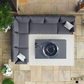 Bordeaux Outdoor Patio Aluminum Metal L-Shaped Corner Sectional with Adjustable Seat in Grey