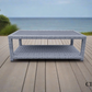 Cannes Outdoor Patio Wicker Rectangular Coffee Table in Grey