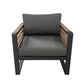 CIEUX Avignon Outdoor Patio Aluminum Metal Club Chair in Midnight Grey with Sunbrella Cushions in Canvas Charcoal, image 4