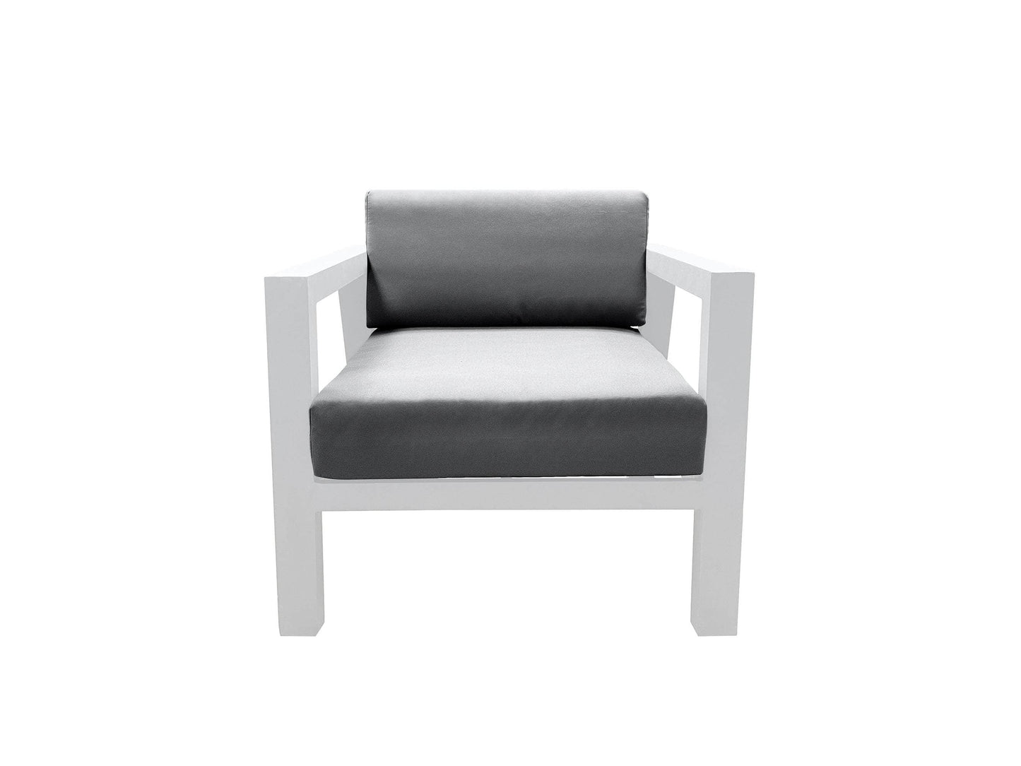 CIEUX Corsica Outdoor Patio Aluminum Metal Club Chair in White with Sunbrella Cushions, image 5