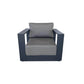 CIEUX Lyon Outdoor Patio Aluminum Metal Club Chair in Midnight Grey with Sunbrella Cushions, image 5