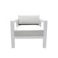 CIEUX Club Chair Canvas Natural Corsica Outdoor Patio Aluminum Metal Club Chair in White with Sunbrella Cushions - Available in 2 Colours