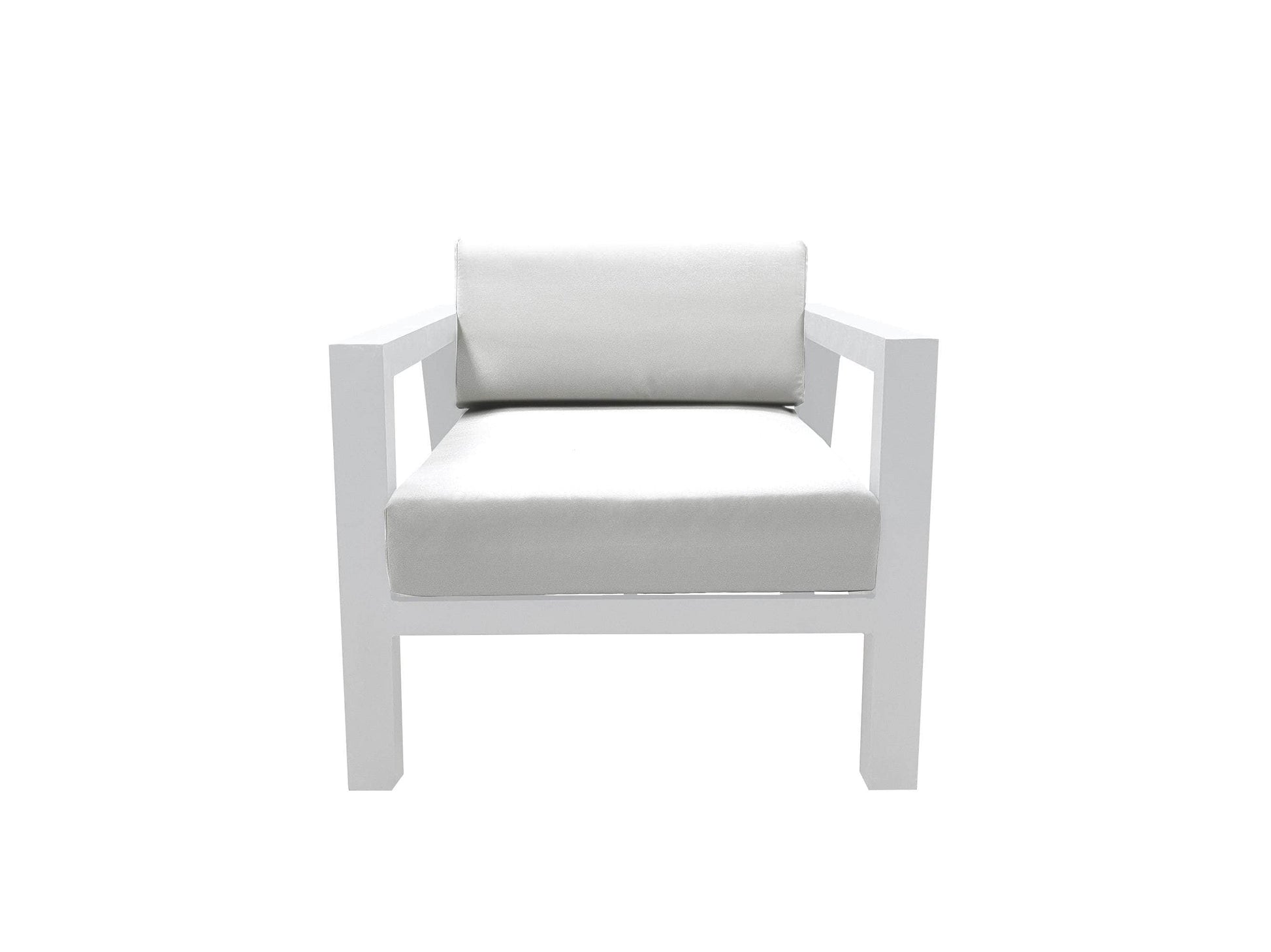 CIEUX Corsica Outdoor Patio Aluminum Metal Club Chair in White with Sunbrella Cushions, image 4