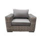 CIEUX Club Chair Canvas Taupe Champagne Outdoor Patio Wicker Club Chair in Grey with Sunbrella Cushions - Available in 2 Colours
