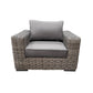 CIEUX Club Chair Canvas Taupe Champagne Outdoor Patio Wicker Club Chair in Grey with Sunbrella Cushions - Available in 2 Colours