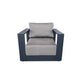 CIEUX Club Chair Canvas Taupe Lyon Outdoor Patio Aluminum Metal Club Chair in Midnight Grey with Sunbrella Cushions - Available in 2 Colours