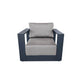 CIEUX Lyon Outdoor Patio Aluminum Metal Club Chair in Midnight Grey with Sunbrella Cushions, image 7