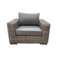 CIEUX Club Chair Champagne Outdoor Patio Wicker Club Chair in Grey with Sunbrella Cushions - Available in 2 Colours