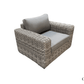 CIEUX Club Chair Champagne Outdoor Patio Wicker Club Chair in Grey with Sunbrella Cushions - Available in 2 Colours