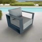 CIEUX Lyon Outdoor Patio Aluminum Metal Club Chair in Midnight Grey with Sunbrella Cushions, image 2