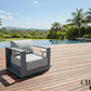 CIEUX Lyon Outdoor Patio Aluminum Metal Club Chair in Midnight Grey with Sunbrella Cushions, image 1