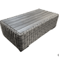 CIEUX Coffee Table Champagne Outdoor Patio Wicker Rectangular Coffee Table in Grey