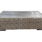CIEUX Coffee Table Champagne Outdoor Patio Wicker Rectangular Coffee Table in Grey