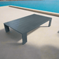 Cieux Coffee Table Lyon Outdoor Patio Aluminum Metal Rectangular Coffee Table in Midnight Grey