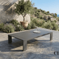 CIEUX Coffee Table Lyon Outdoor Patio Aluminum Metal Rectangular Coffee Table in Midnight Grey
