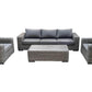 CIEUX Champagne Outdoor Patio Wicker Sofa Conversation Set in Grey with Sunbrella Cushions, image 4