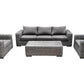 CIEUX Champagne Outdoor Patio Wicker Sofa Conversation Set in Grey with Sunbrella Cushions, image 13