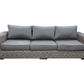 CIEUX Champagne Outdoor Patio Wicker Sofa Conversation Set in Grey with Sunbrella Cushions, image 6