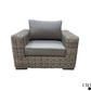 CIEUX Champagne Outdoor Patio Wicker Sofa Conversation Set in Grey with Sunbrella Cushions, image 8
