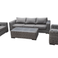 CIEUX Conversation Set Champagne Outdoor Patio Wicker Sofa Conversation Set in Grey with Sunbrella Cushions - Available in 2 Colours