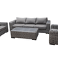 CIEUX Champagne Outdoor Patio Wicker Sofa Conversation Set in Grey with Sunbrella Cushions, image 12