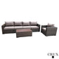 CIEUX Conversation Set Valence Outdoor Patio Wicker Large Sofa, Club Chair and Coffee Table Set in Brown with Sunbrella Canvas Taupe Cushions