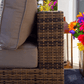 CIEUX Conversation Set Valence Outdoor Patio Wicker Loveseat Conversation Set in Brown with Sunbrella Canvas Taupe Cushions