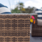 CIEUX Conversation Set Valence Outdoor Patio Wicker Loveseat Conversation Set in Brown with Sunbrella Canvas Taupe Cushions