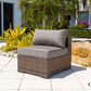 CIEUX Conversation Set Valence Outdoor Patio Wicker Sofa Conversation Set in Brown with Sunbrella Canvas Taupe Cushions