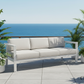 Corsica Outdoor Patio Aluminum Metal Sofa in White with Sunbrella Cushions - Available in 2 Colours