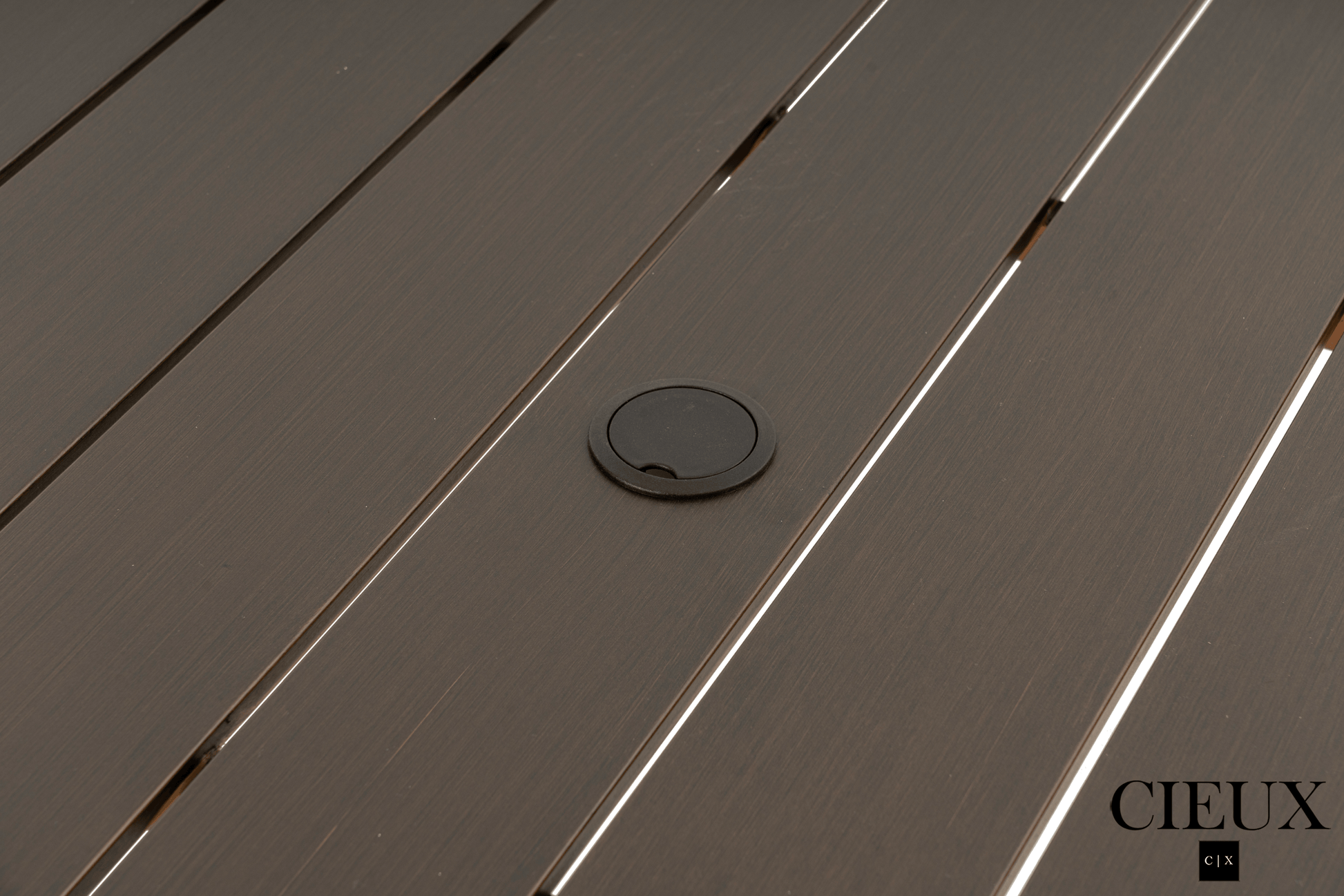 CIEUX Dining Set Loire Outdoor Patio Aluminum Metal 7 Piece Dining Table Set with 4 Arm Chairs, 2 Swivel Arm Chairs and Sunbrella Cast Silver Cushions