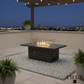 CIEUX Fire Pit Alsace Outdoor Patio Aluminum Metal Rectangle Propane and Natural Gas Fire Pit Adjustable Height Table with Tempered Glass in Midnight Grey