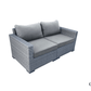 CIEUX Loveseat Cannes Outdoor Patio Wicker Modular Loveseat in Grey with Sunbrella Cushions - Available in 2 Colours