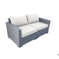 CIEUX Loveseat Cannes Outdoor Patio Wicker Modular Loveseat in Grey with Sunbrella Cushions - Available in 2 Colours