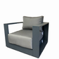 Lyon Outdoor Patio Aluminum Metal Sofa Conversation Set in Midnight Grey with Sunbrella Cushions - Available in 2 Colours