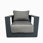 Lyon Outdoor Patio Aluminum Metal Sofa Conversation Set in Midnight Grey with Sunbrella Cushions - Available in 2 Colours