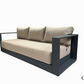 Lyon Outdoor Patio Aluminum Metal Sofa Conversation Set in Midnight Grey with Sunbrella Cushions - Available in 2 Colours