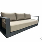 Lyon Outdoor Patio Aluminum Metal Sofa Conversation Set in Midnight Grey with Sunbrella Cushions - Available in 2 Colours