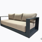 Lyon Outdoor Patio Aluminum Metal Sofa Conversation Set in Midnight Grey with Sunbrella Cushions - Available in 2 Colours