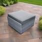 CIEUX Cannes Outdoor Patio Wicker Ottoman in Grey with Sunbrella Cushions, image 3