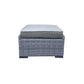 CIEUX Cannes Outdoor Patio Wicker Ottoman in Grey with Sunbrella Cushions, image 5