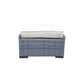 CIEUX Cannes Outdoor Patio Wicker Ottoman in Grey with Sunbrella Cushions, image 2