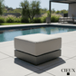 CIEUX Lyon Outdoor Patio Aluminum Metal Square Ottoman in Midnight Grey with Sunbrella Cushions in Canvas Charcoal, image 1