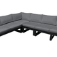 CIEUX Sectional Avignon Outdoor Patio Aluminum Metal L-Shaped Sectional Sofa in Black with Sunbrella Cushions - Available in 2 Colours