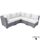 CIEUX Sectional Cannes Outdoor Patio Wicker Corner Sectional Sofa in Grey Wicker with Sunbrella Cushions in Canvas Natural